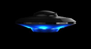 A popular idea of what an alien spaceship looks like
